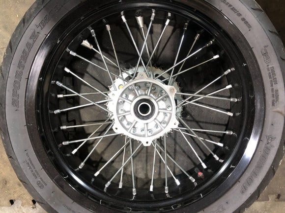 2022 DRZ400SM SuperMoto black Excel REAR wheel rim straight with sprocket Tire