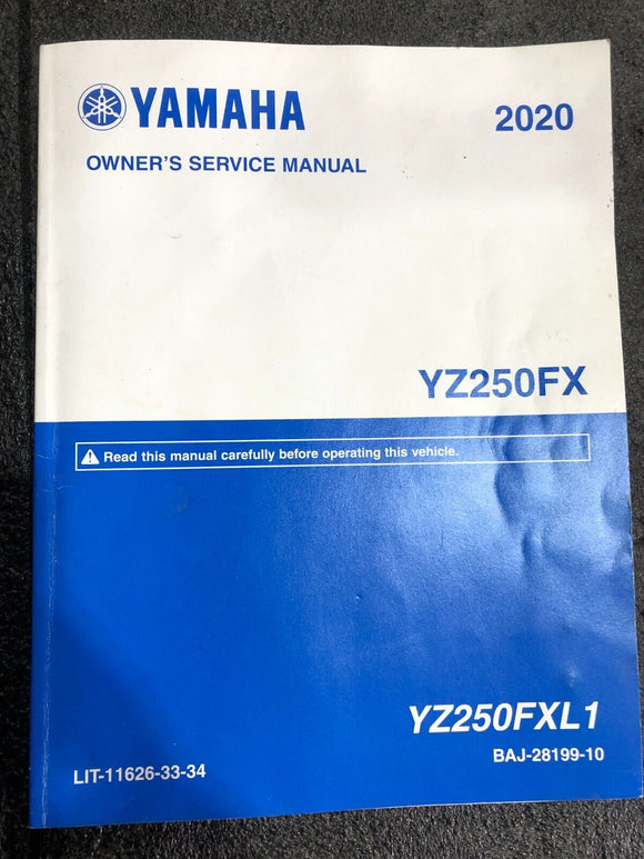 2020 Yamaha Yz250fx SERVICE MANUAL BAJ-28199-10 WOW LOOK YZ250FX service manual