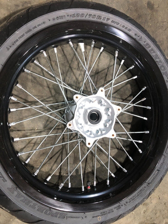 2022 DRZ400SM SuperMoto black Excel FRONT wheel rim straight with Tire