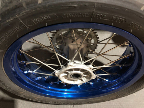2000-2023 DRZ400SM SuperMoto BLUE Excel REAR wheel rim straight WITH Tire OEM