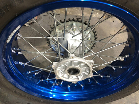 2000-2024 DRZ400SM SuperMoto BLUE Excel REAR wheel rim straight WITH Tire  wow