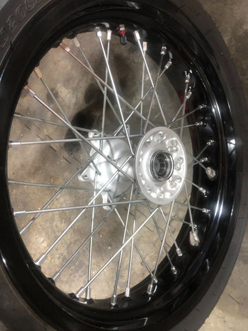 2021 DRZ400SM SuperMoto black Excel FRONT wheel rim straight with Tire