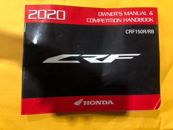 2020 Honda CRF150R CRF150RB CRF Owner's Manual & Competition Handbook