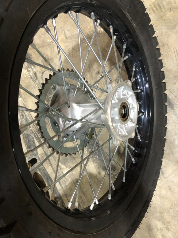 2021 DRZ400S BLACK REAR RIM wheel with sprocket Tire only 116 miles WOW LOOK