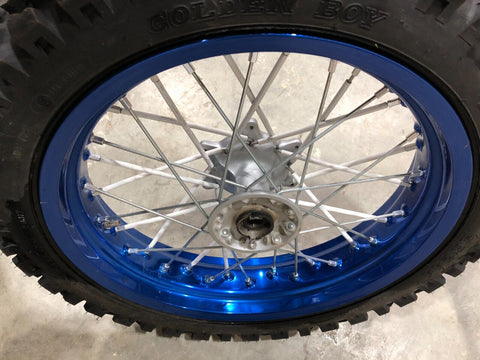 2017 DRZ400SM SuperMoto BLUE Excel FRONT wheel rim straight N E W TIRE